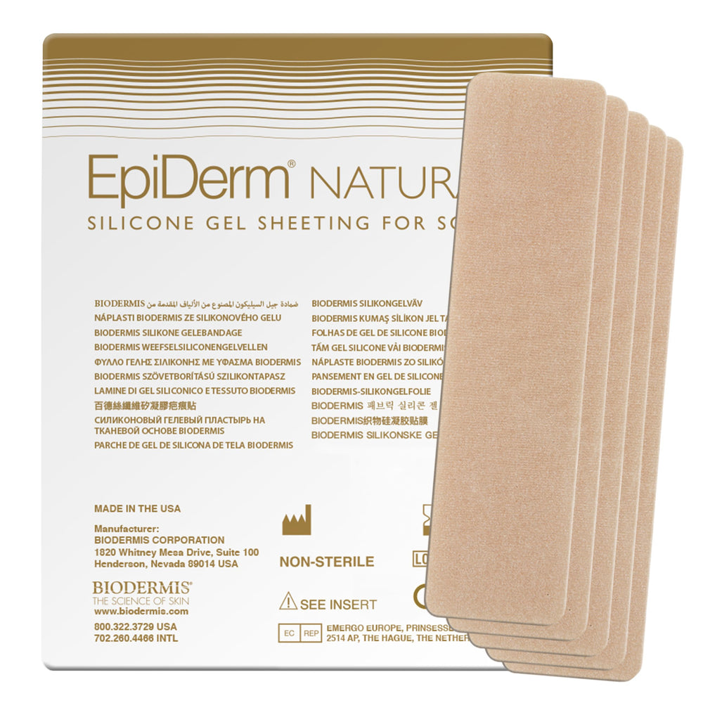 Biodermis EpiDerm silicone scar sheets create a breathable barrier for daily use