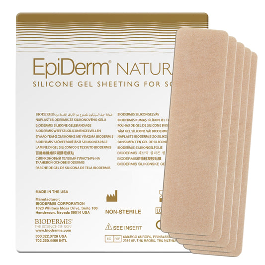 Biodermis EpiDerm silicone scar sheets create a breathable barrier for daily use