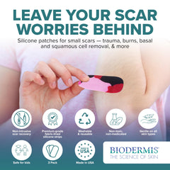 Biodermis Epiderm green camo strips provide comfortable scar coverage for active kids.