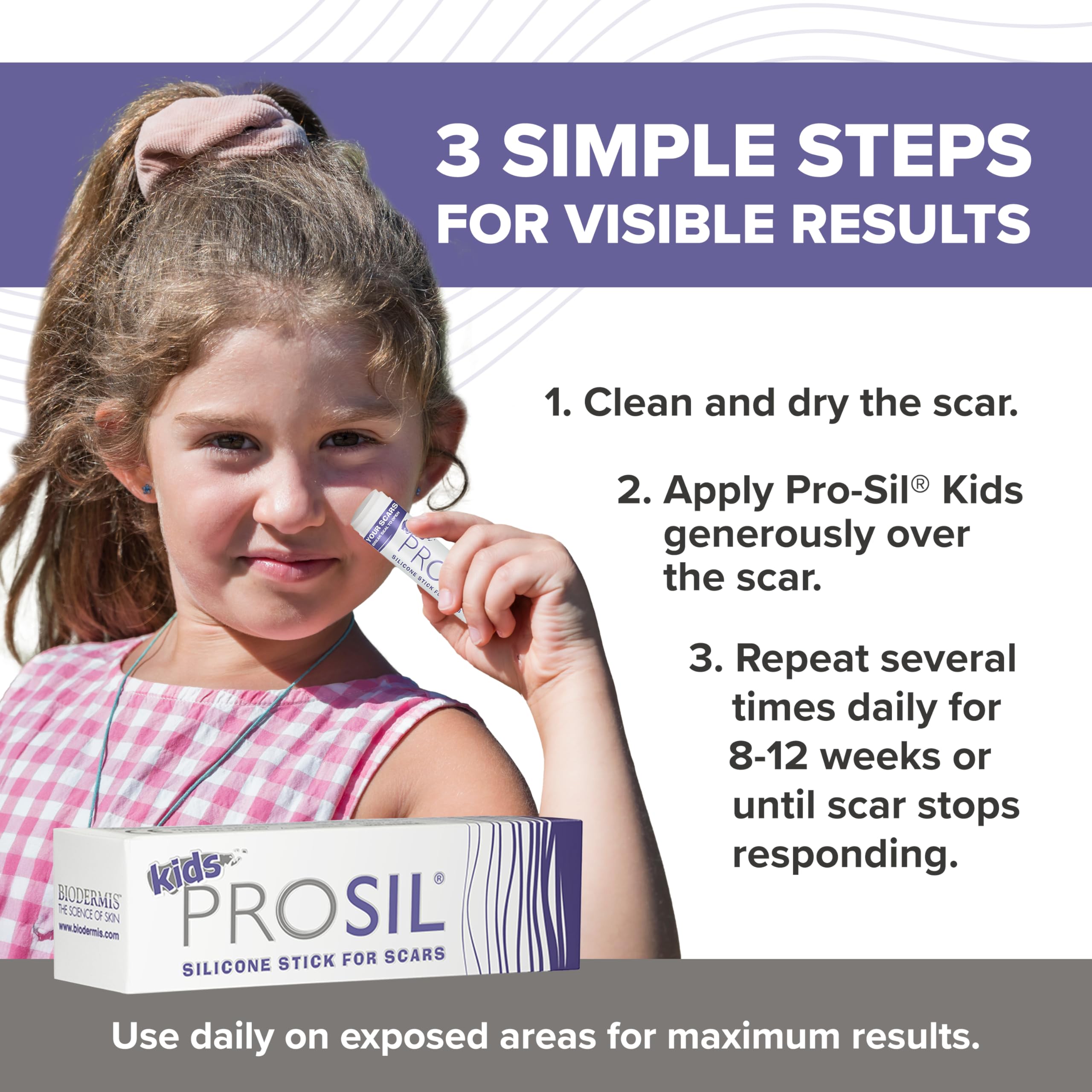 BIODERMIS Pro-Sil Kids USA-made, non-toxic formula.
