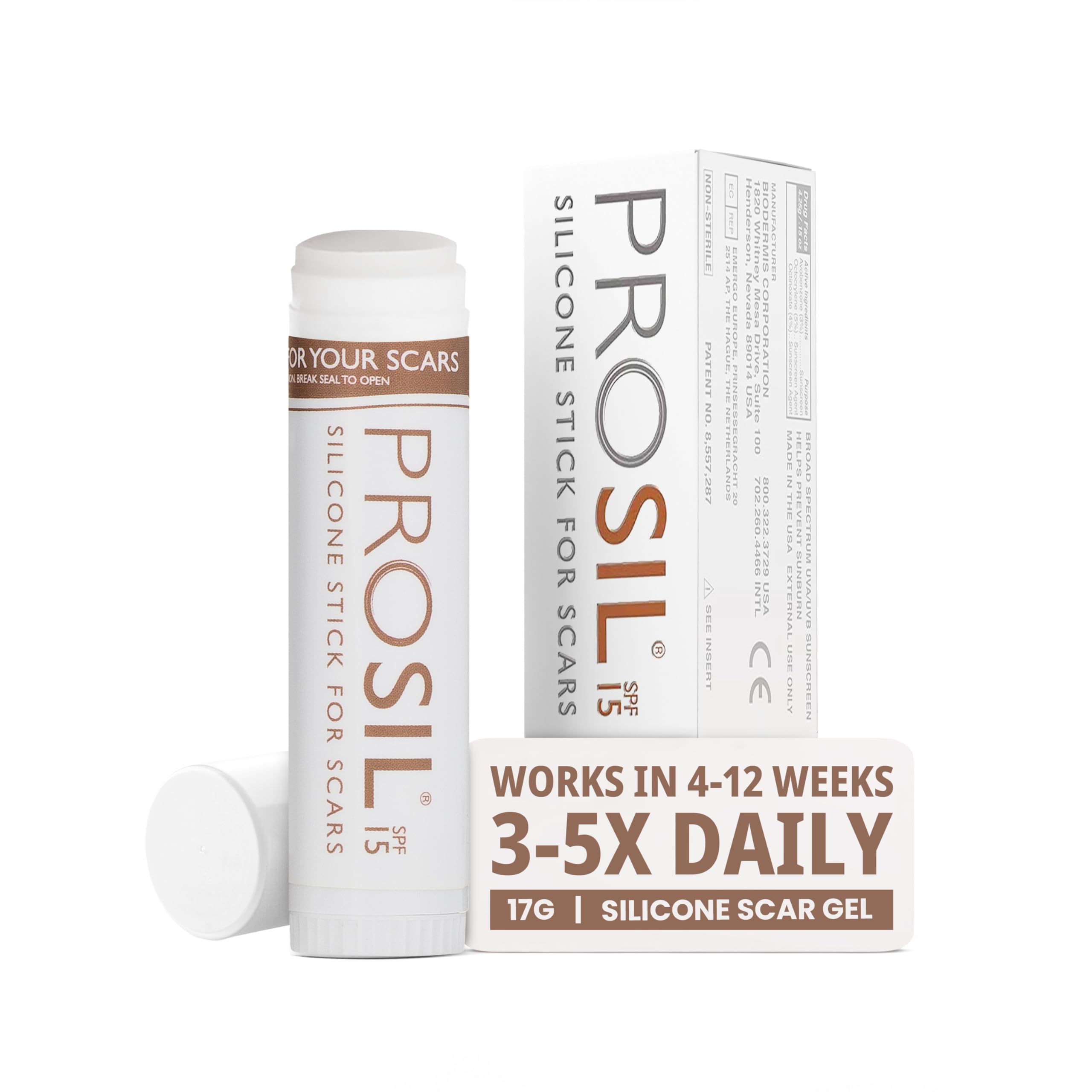 BIODERMIS ProSil stick demonstrates mess-free application for precise scar care on exposed skin.