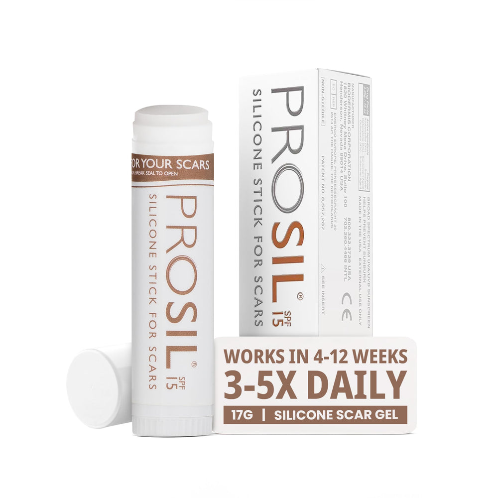 BIODERMIS ProSil stick demonstrates mess-free application for precise scar care on exposed skin.