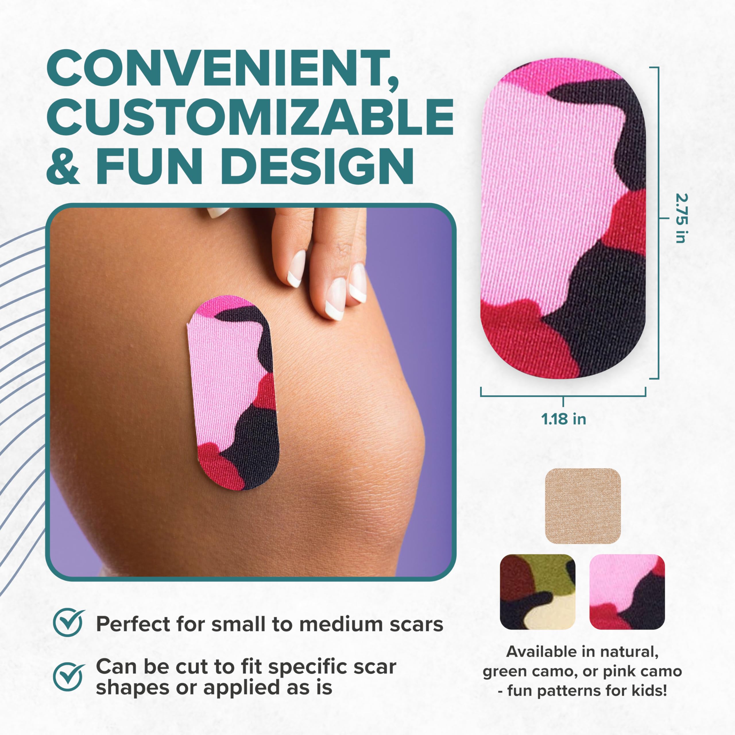 Thin silicone sheets contour to the body for a comfortable, flexible fit.