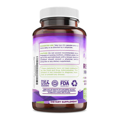 Biodora Resveratrol 1600mg package with capsules and vitamin C.