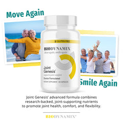 BioDynamix Joint Genesis label shows vegan and allergen-free formulation