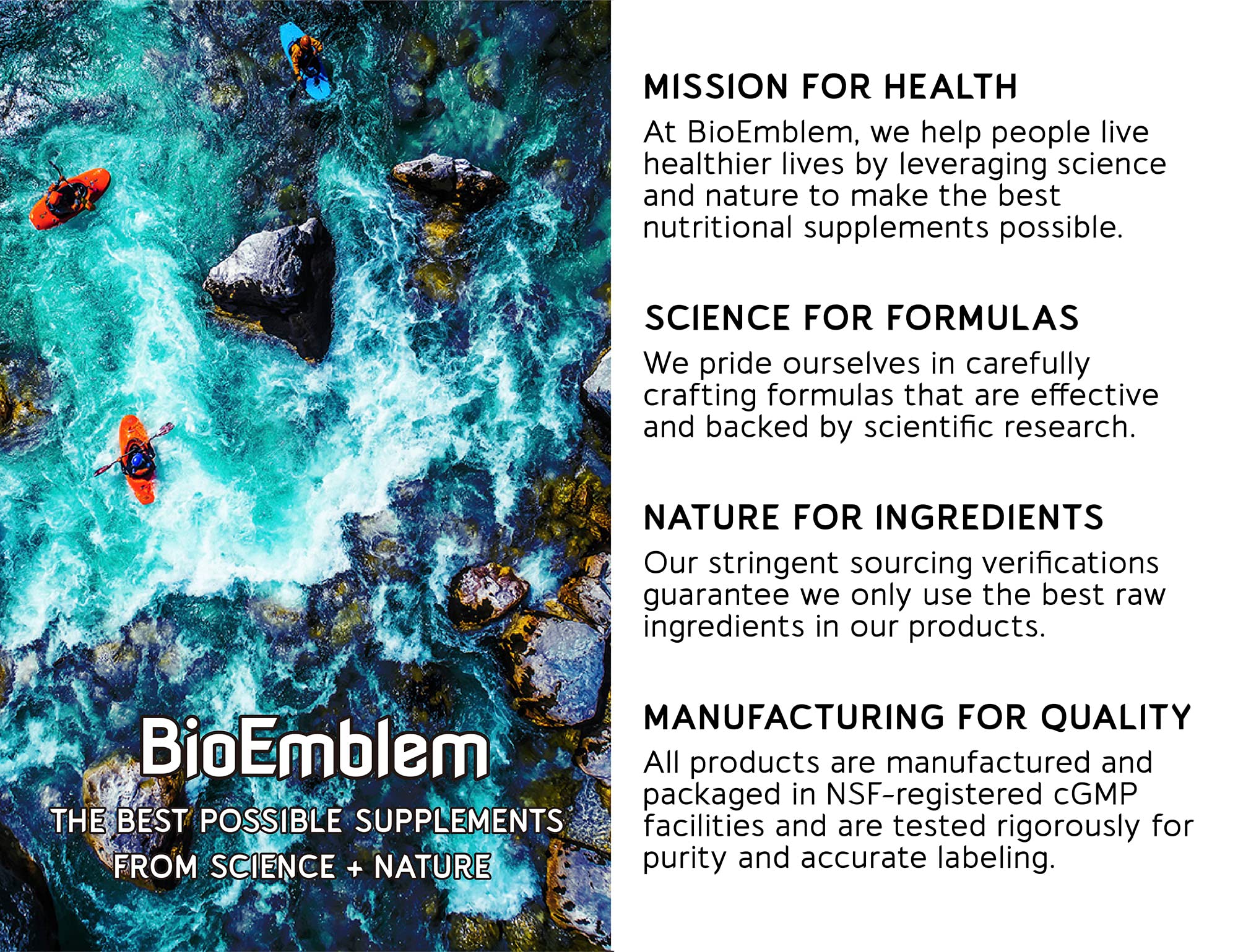 BioEmblem made-in-USA facility badge indicating quality manufacturing.