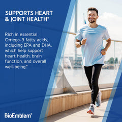 BioEmblem Omega-3 provides 1400mg EPA and DHA plus vitamin D3.