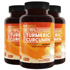 BioEmblem Turmeric Curcumin bottle for daily joint support.