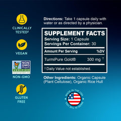 BioEmblem TurmiPure ingredient profile shows microemulsion technology.