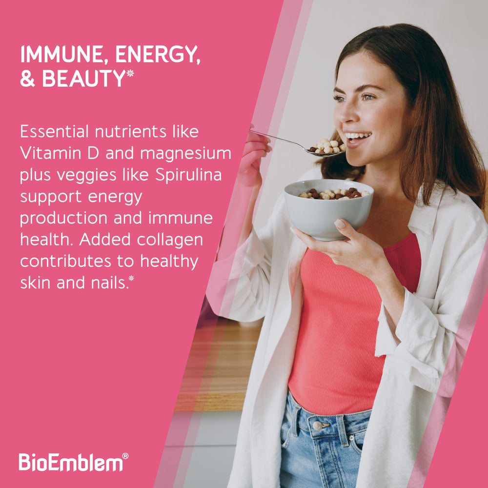 BioEmblem capsules ready for easy daily beauty and vitality.