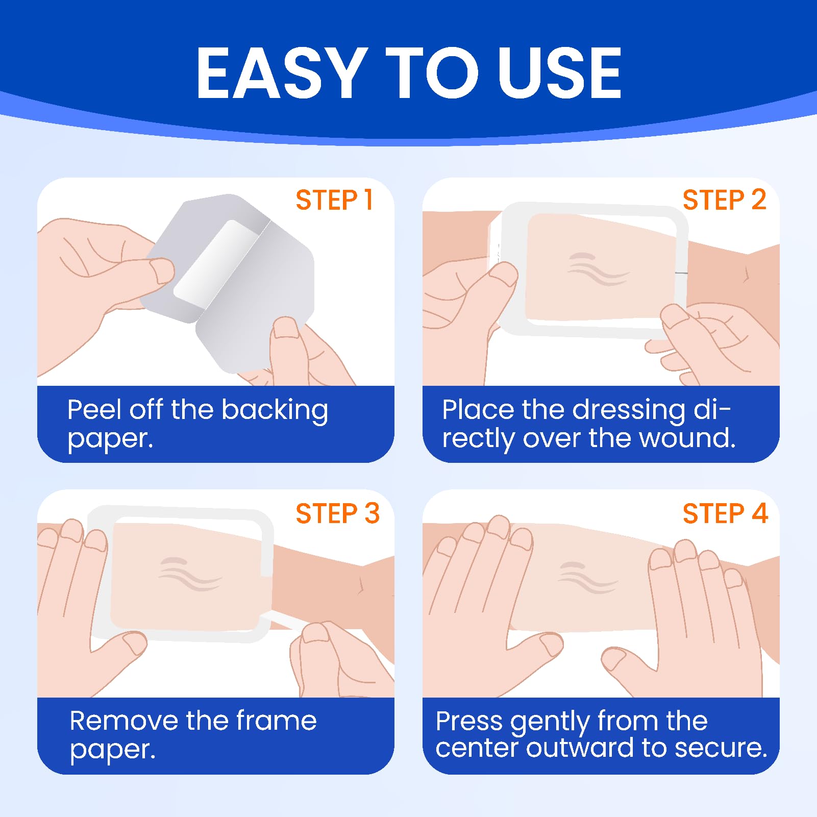 Bioemmalab easy peel removal bandage leaves no residue.