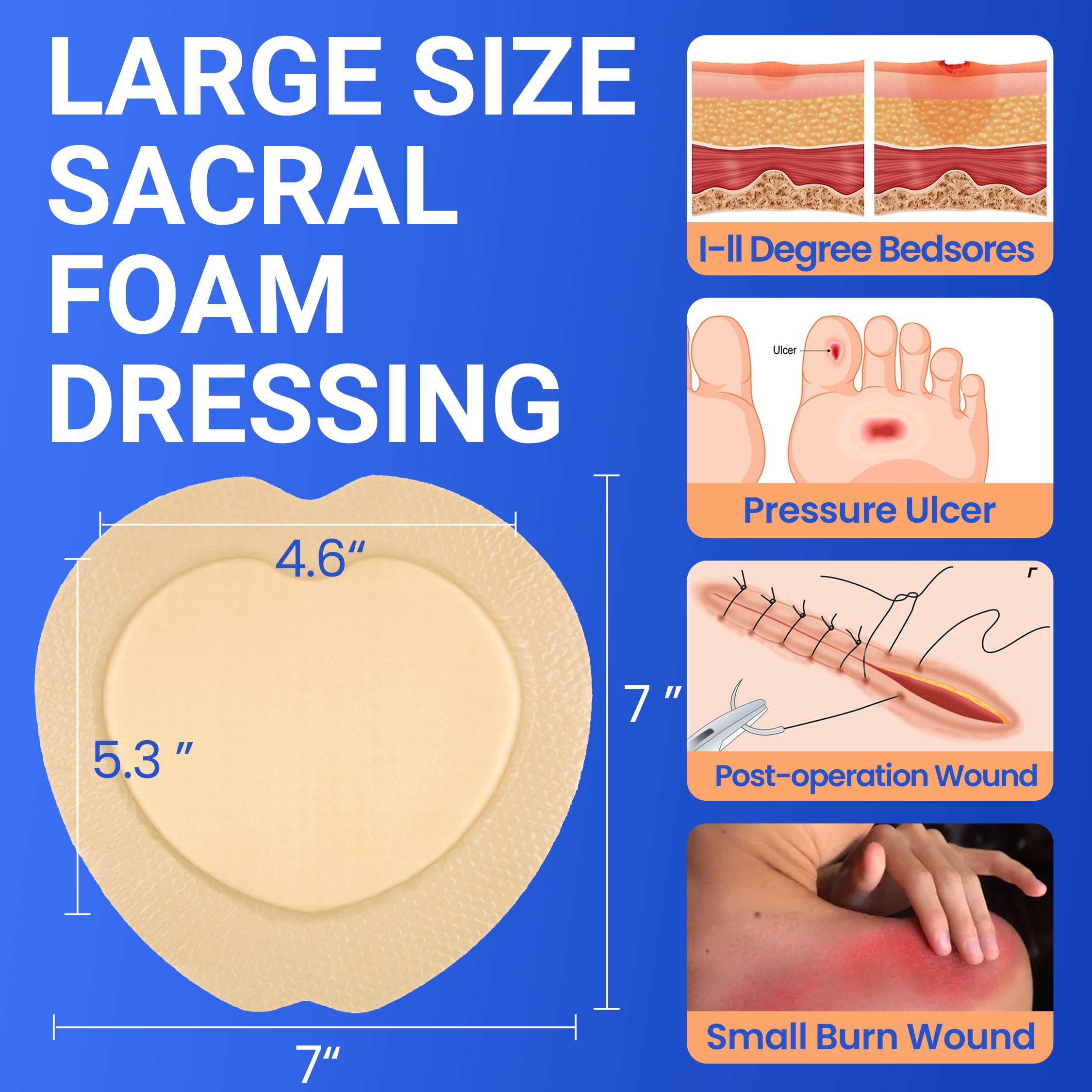 Bioemmalab silicone foam dressing close-up shows gentle adhesion for sensitive skin.