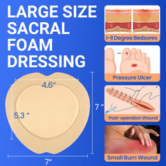 Bioemmalab silicone foam dressing close-up shows gentle adhesion for sensitive skin.