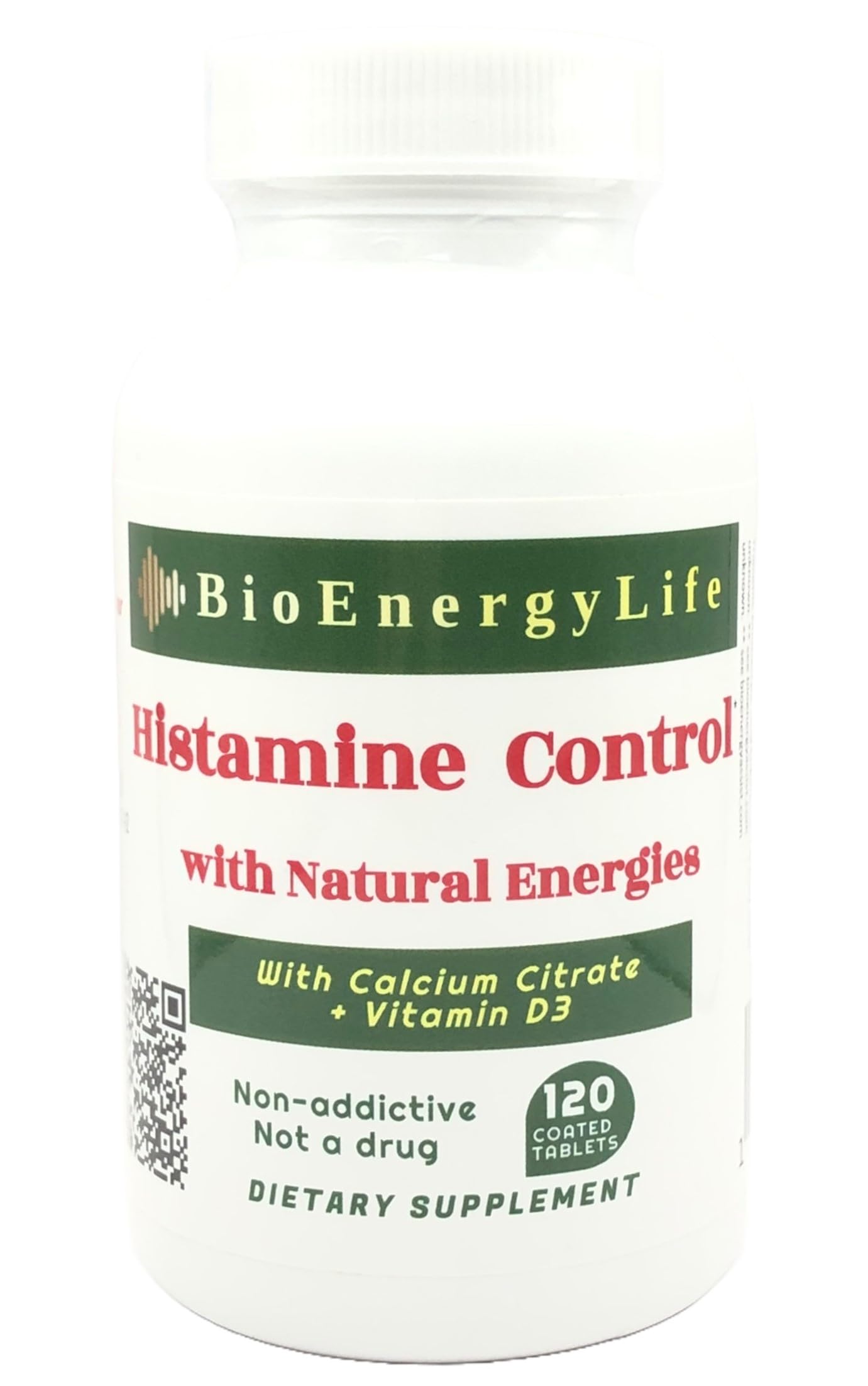 BioEnergyLife Histamine Control bottle with tablets supporting daily histamine metabolism
