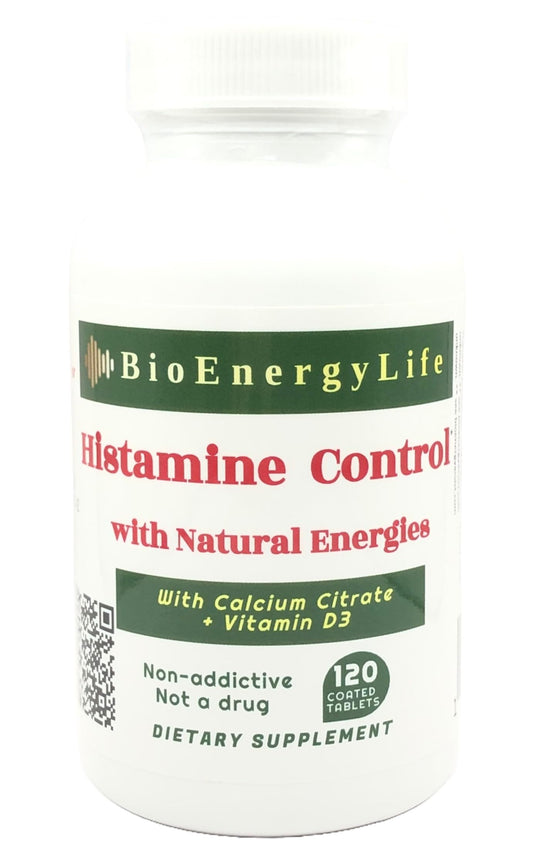 BioEnergyLife Histamine Control bottle with tablets supporting daily histamine metabolism