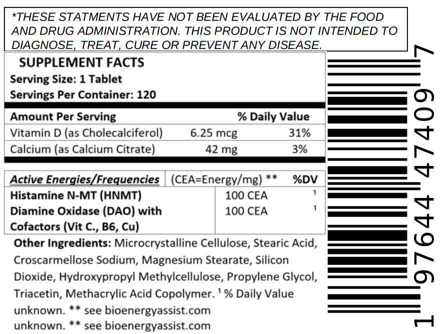 BioEnergyLife Histamine Control with glass of water for simple intake