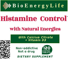 BioEnergyLife Histamine Control tablets close-up, ideal for on-the-go daily support