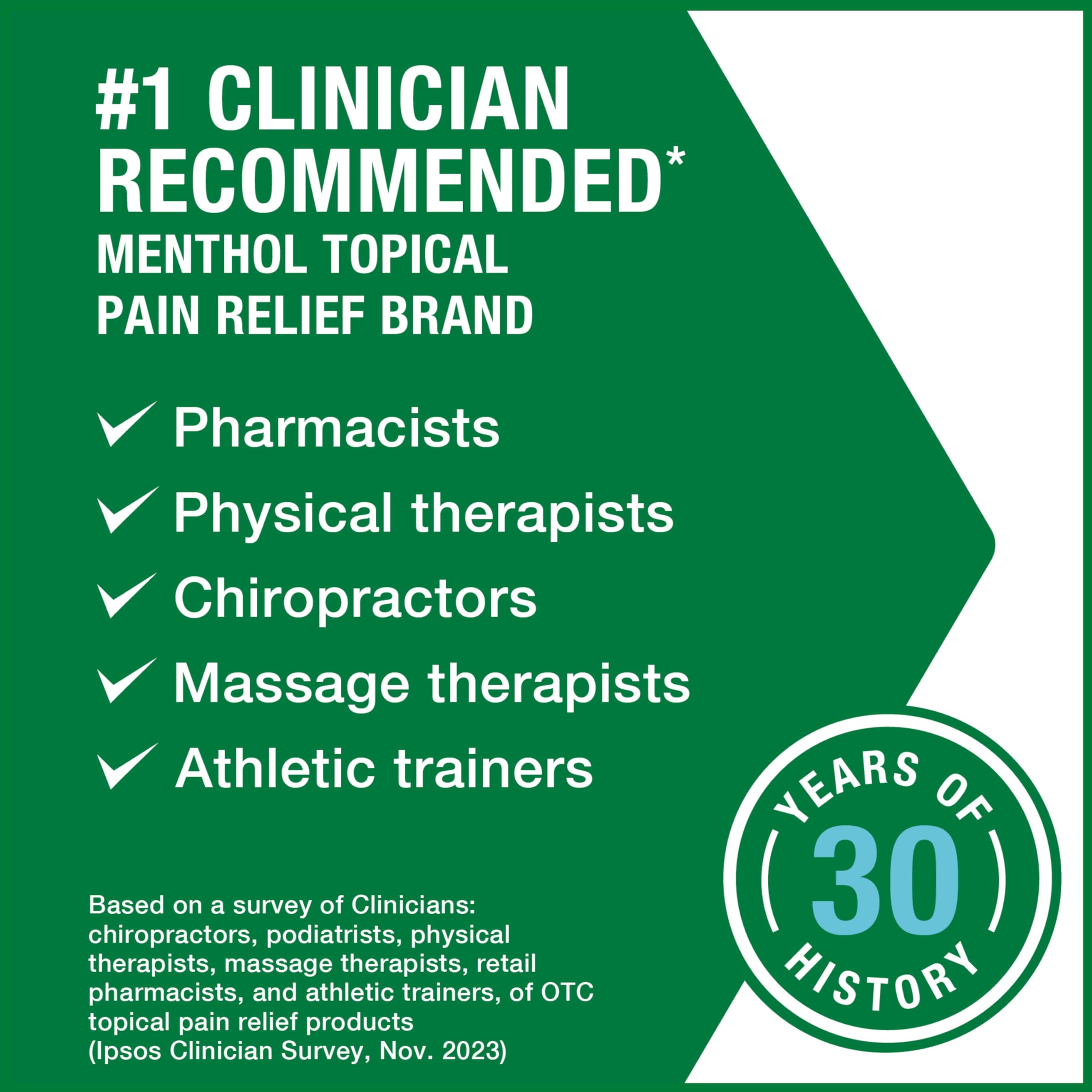 Biofreeze menthol cream jar label highlights pharmacist recommended pain relief.