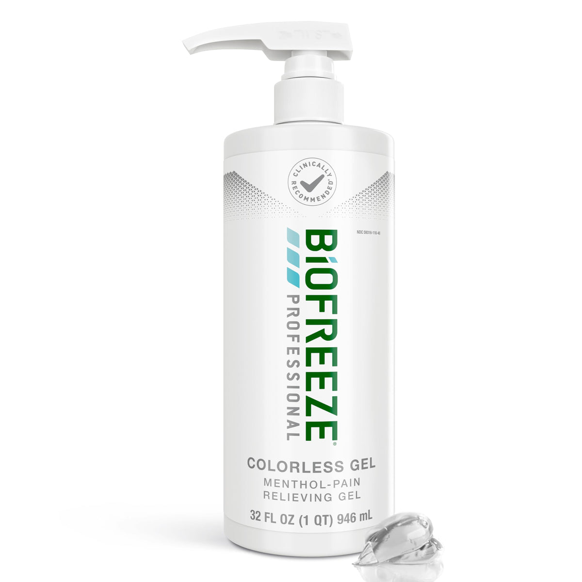 Biofreeze Professional Gel bottle front view highlighting the 32 oz size for quick relief.