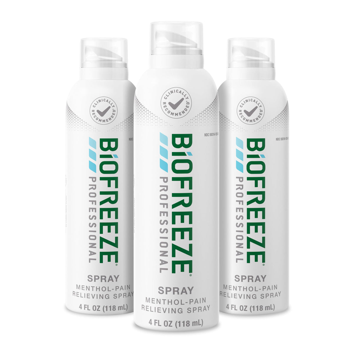 Biofreeze Professional spray bottle front view showing fast, targeted cooling relief