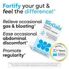 BioGaia Gastrus label detail highlighting patented probiotic strains