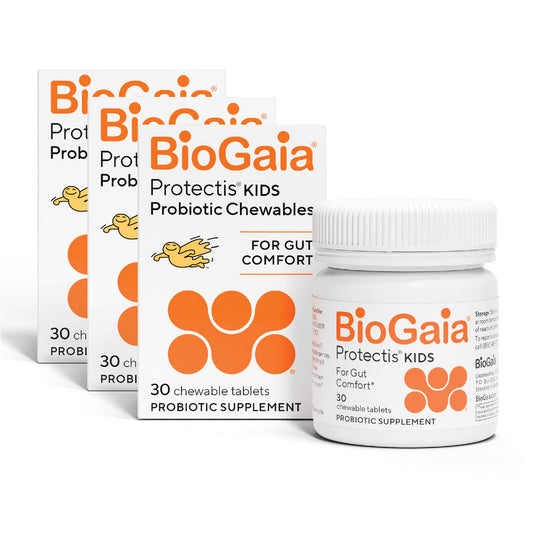 BioGaia Kids Probiotic Chewables lemon-lime flavor for gentle tummy support.