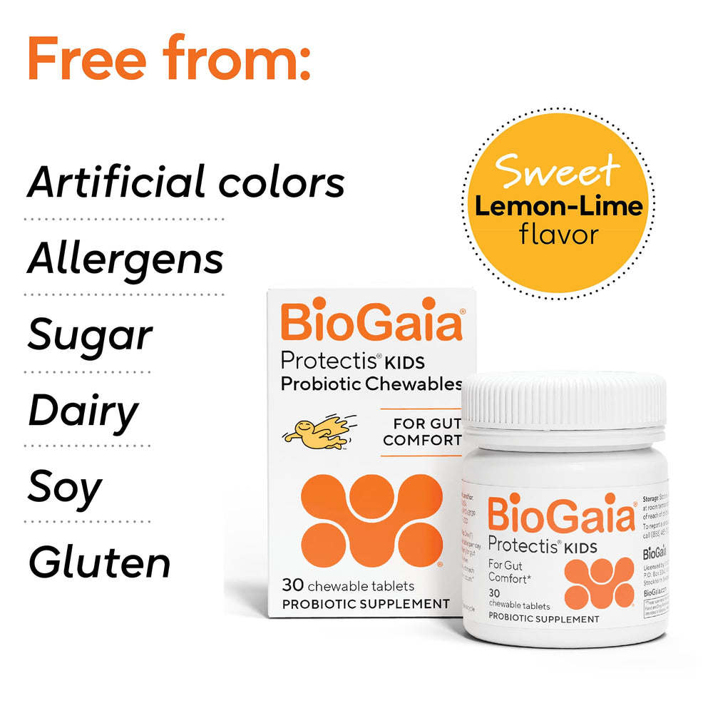 BioGaia packaging with no artificial colors highlighting clean label.