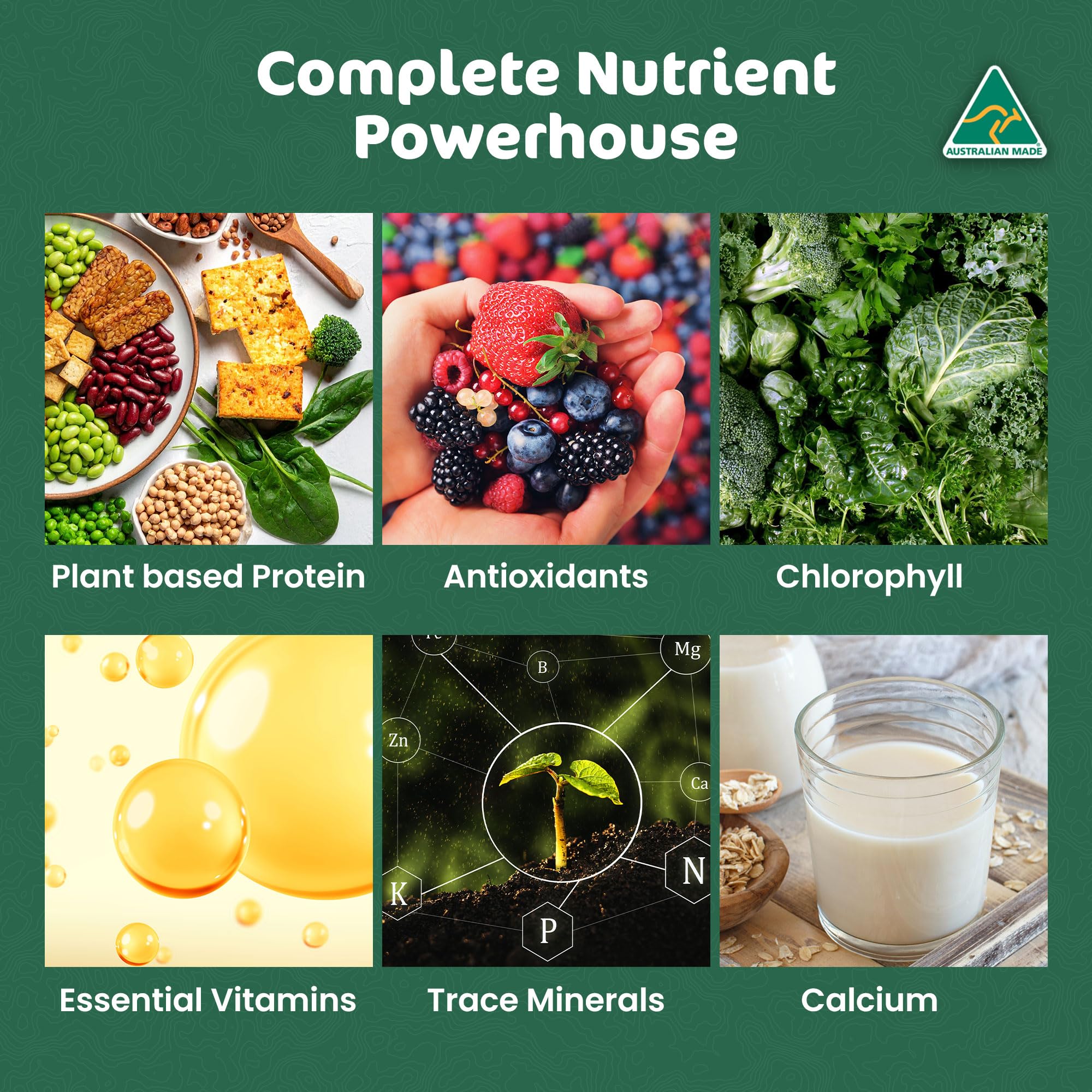Biogenesis SuperGreens Plus powder jar highlights convenient daily greens for immune support.