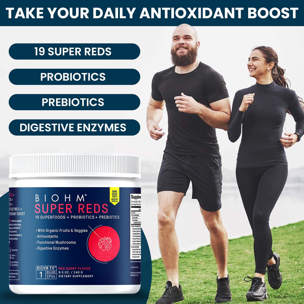 BIOHM Super Reds mixes smoothly in water or smoothies with no chunks.
