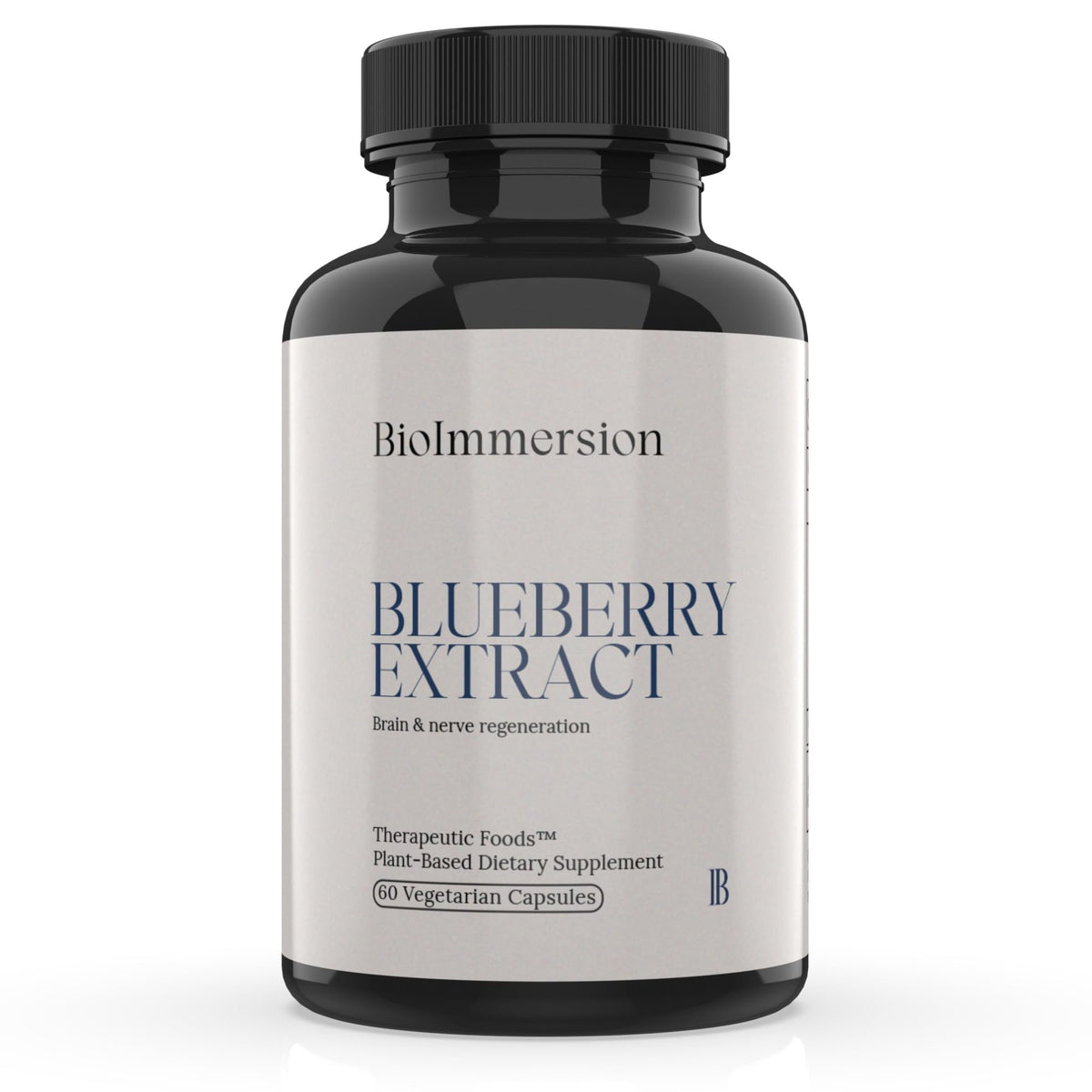 BioImmersion blueberry extract bottle showing 80:1 anthocyanin concentration for cognitive support