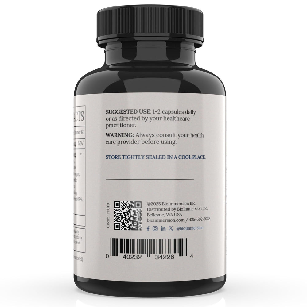 BioImmersion Cranberry Pomegranate Synbiotic capsules stored cool preserve ingredient integrity.