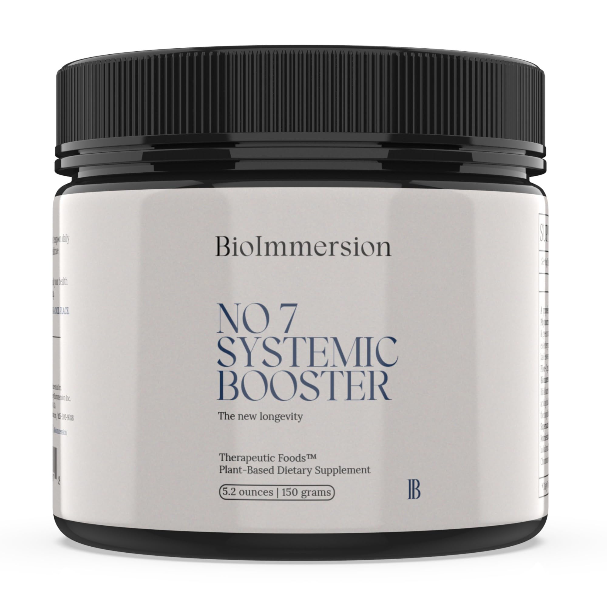 BioImmersion No 7 Systemic Booster bottle, clean label for daily immune and digestive support.