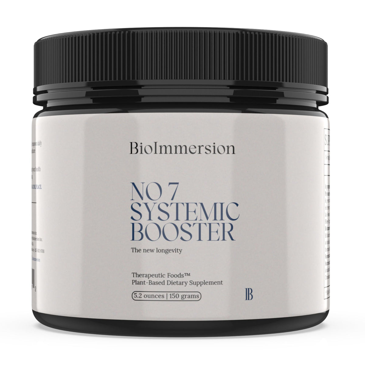 BioImmersion No 7 Systemic Booster bottle, clean label for daily immune and digestive support.