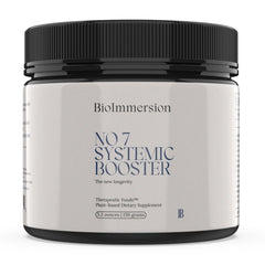 BioImmersion No 7 Systemic Booster bottle, clean label for daily immune and digestive support.