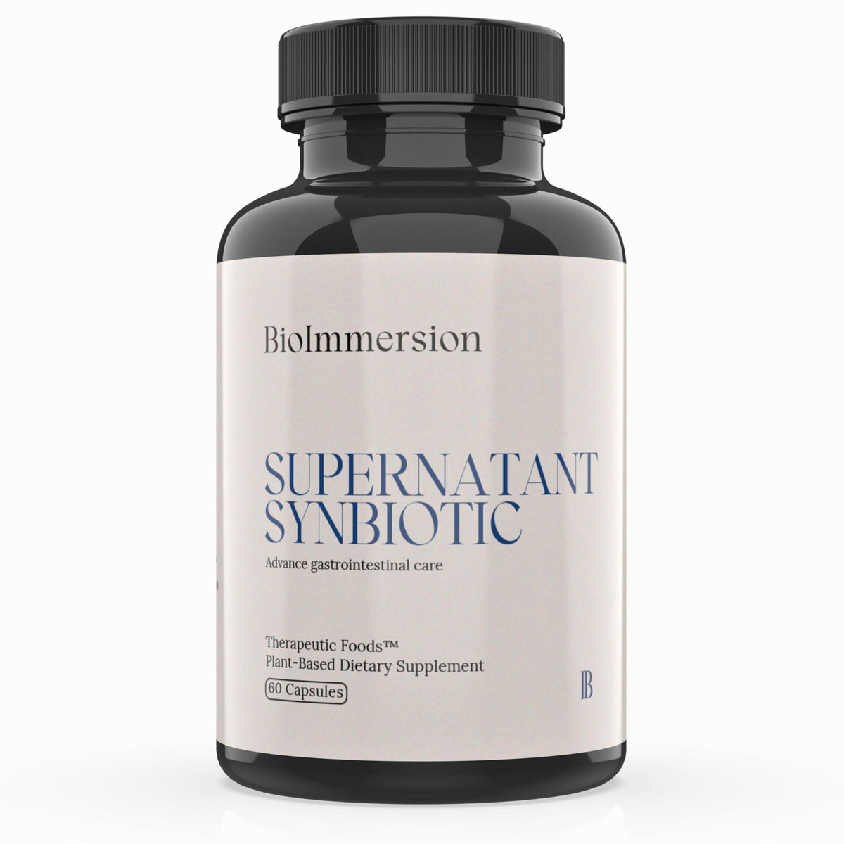 BioImmersion Supernatant Synbiotic bottle offering daily digestive balance.