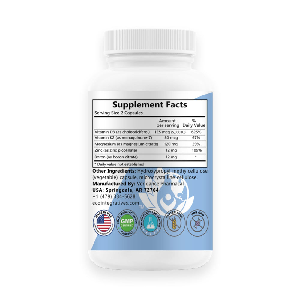BioInnovations Bio-D3 Plus nutrition facts highlight D3 with minerals for metabolism.