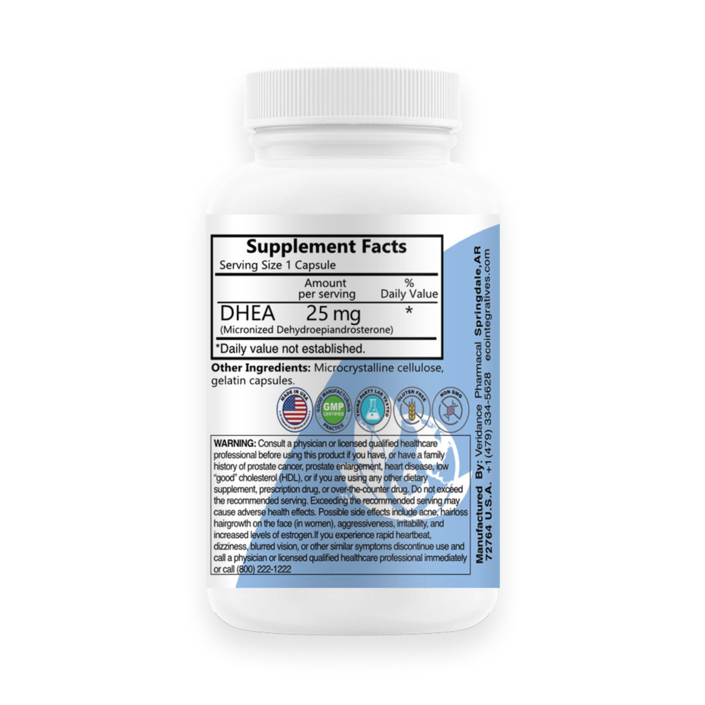 EcoIntegratives DHEA capsules illustrating micronized absorption potential