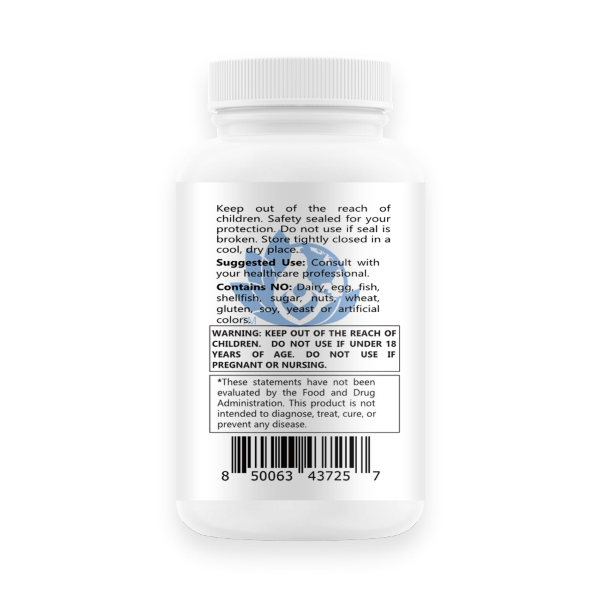 DHEA label highlights 25 mg per capsule and wild yam origin