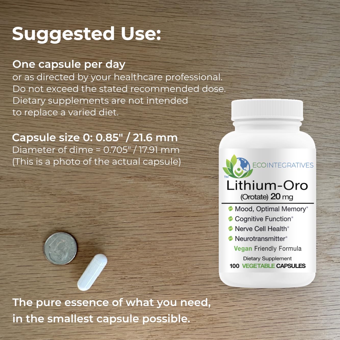 BioInnovations Pharmacal Lithium Oro bottle on white table for daily wellness