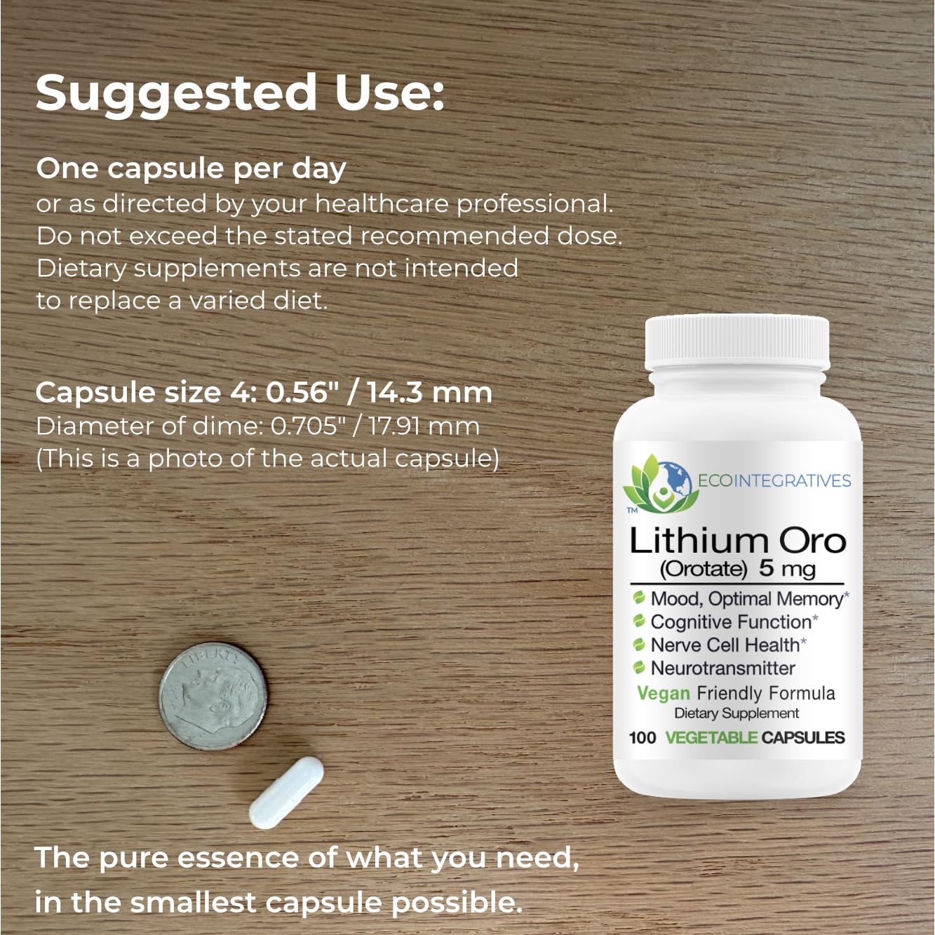 BioInnovations Pharmacal Lithium Oro bottle pour demonstrates convenient daily dosing.