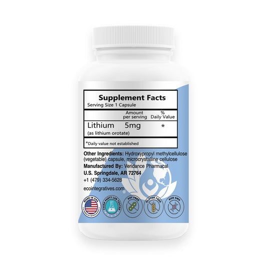 BioInnovations Pharmacal Lithium Oro capsules ready for cognitive function support.