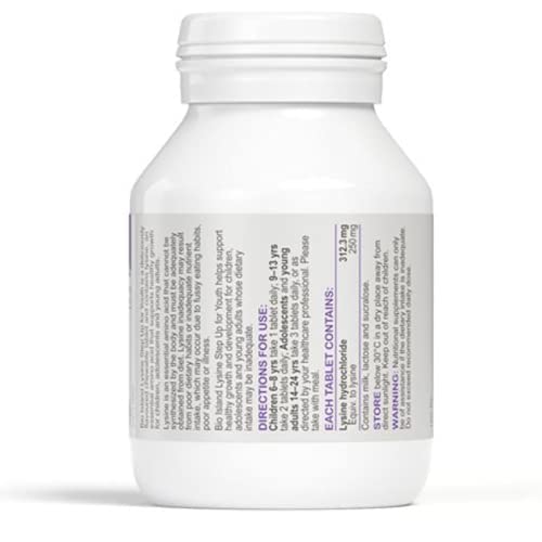 A child taking Bio Island Lysine Step Up chewable tablet for easy daily use.