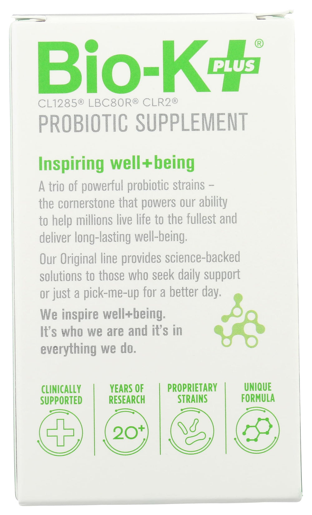 Bio-K Plus Dailycare bottle pour illustrating simple daily dosing