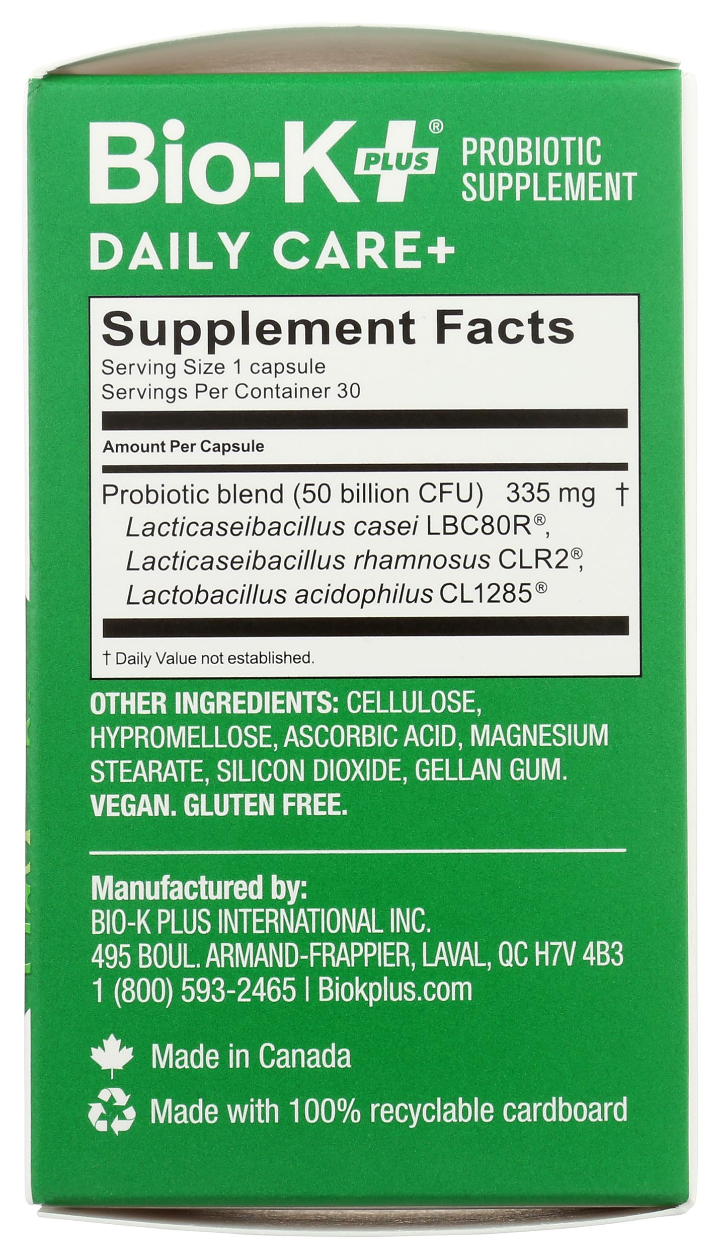 Bio-K Plus Dailycare shelf display suggests a trusted probiotic option