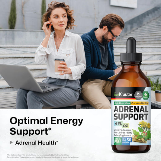 BioKrauter Adrenal Support dropper enables quick, precise dosing for gentle adrenal support.