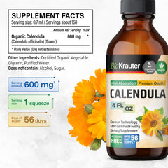 BIO KRAUTER calendula liquid under-tongue drops for quick, convenient intake.