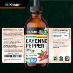 BIO KRAUTER Cayenne Drops shelf-view highlights full product details.