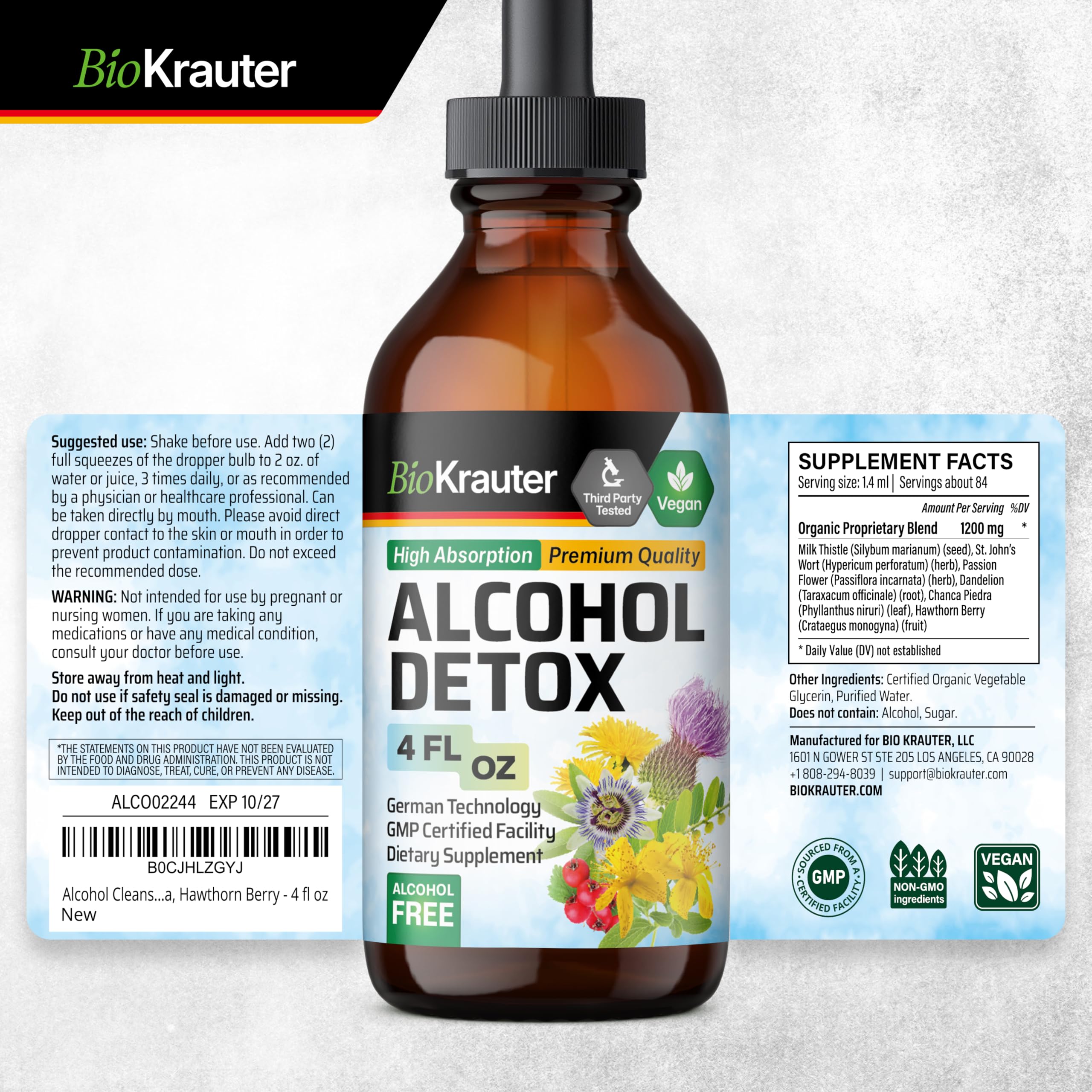 BIO KRAUTER bottle on a kitchen counter ready for routines