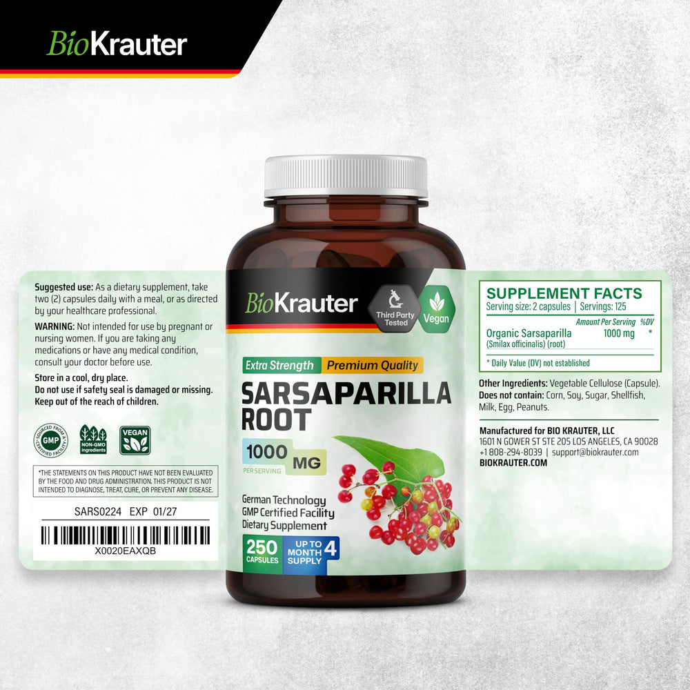 Daily routine visuals with sarsaparilla capsules