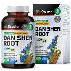 Top of BIO KRAUTER Dan Shen root capsules bottle for easy daily intake